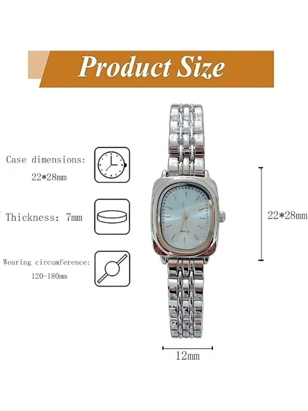 Women's Blue Dainty Casual Simple Fashionable Bracelet Analog Quartz Wrist Watch